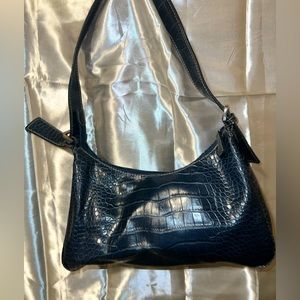 Dark blue animal print mini purse